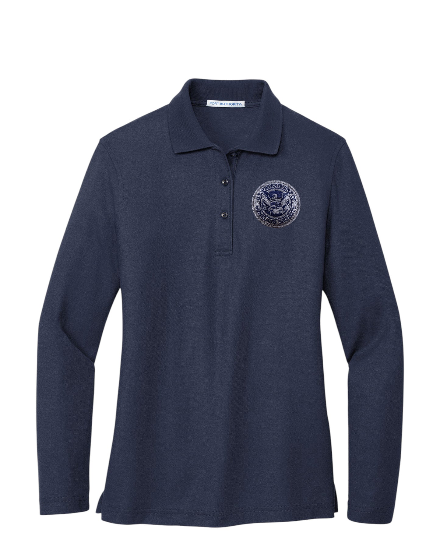 WOMEN'S DHS SEAL LONG SLEEVE PORT AUTHORITY POLO - L500LS