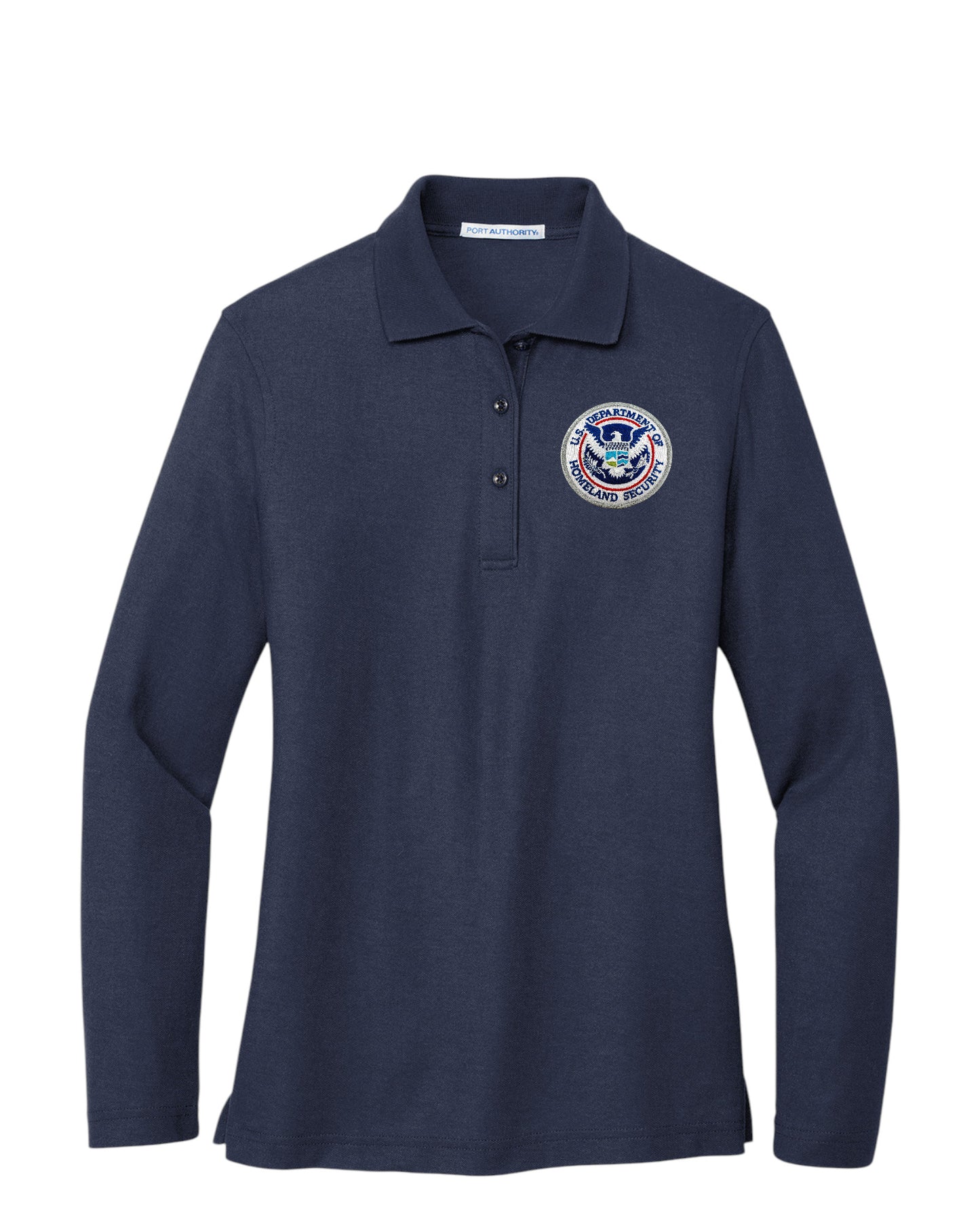 WOMEN'S DHS SEAL LONG SLEEVE PORT AUTHORITY POLO - L500LS