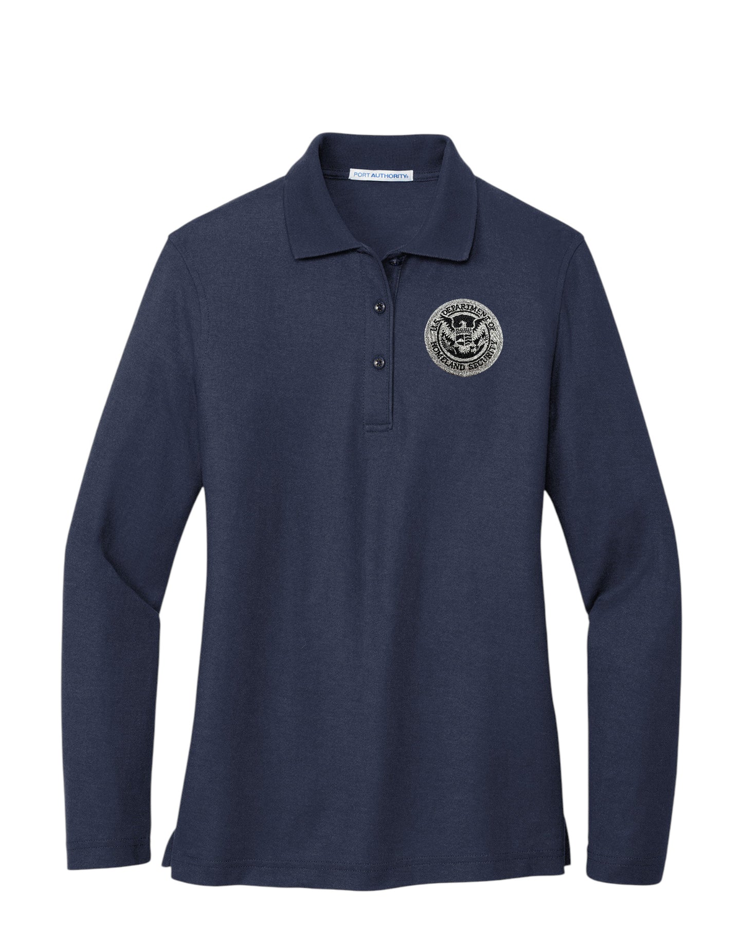 WOMEN'S DHS SEAL LONG SLEEVE PORT AUTHORITY POLO - L500LS