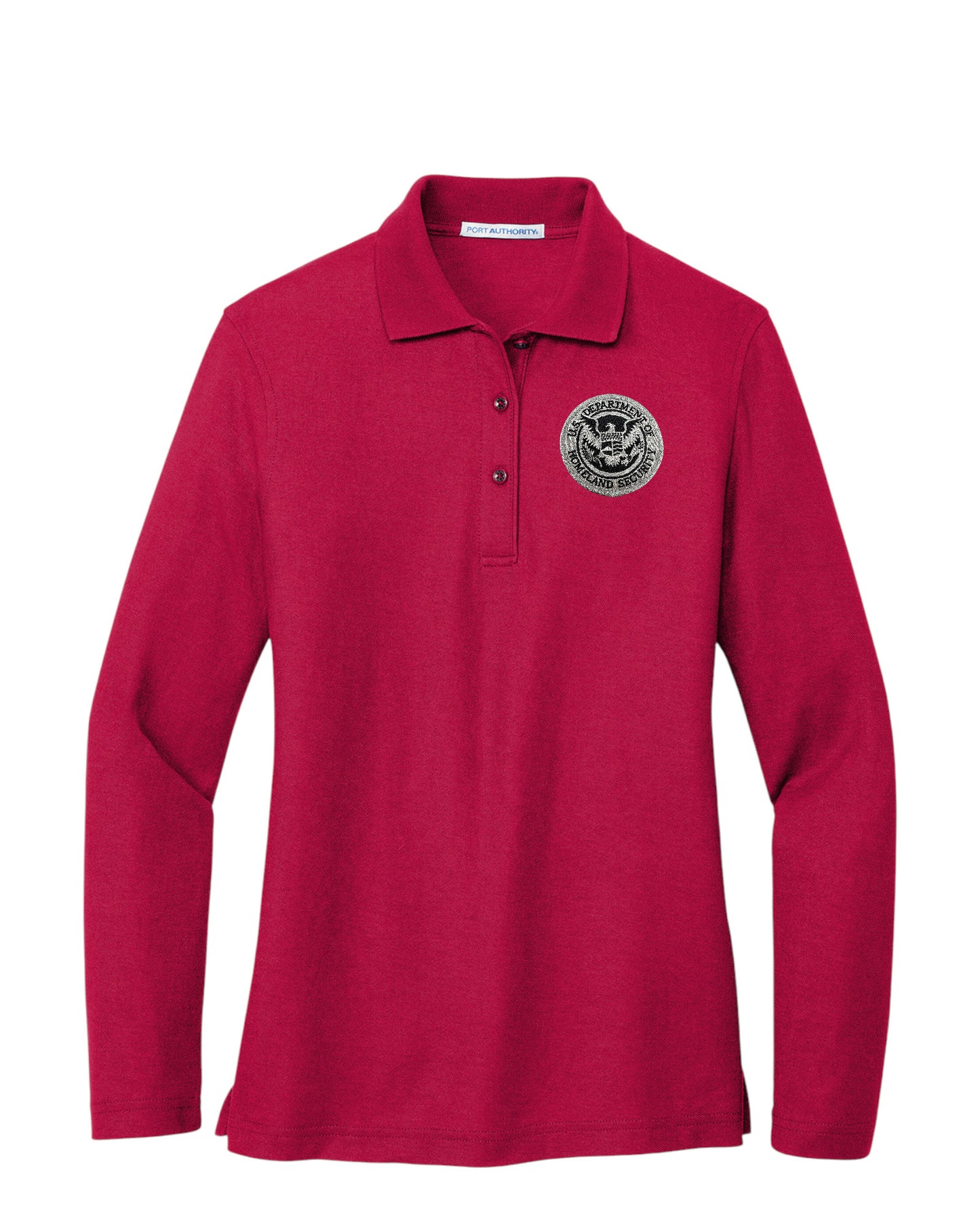 WOMEN'S DHS SEAL LONG SLEEVE PORT AUTHORITY POLO - L500LS