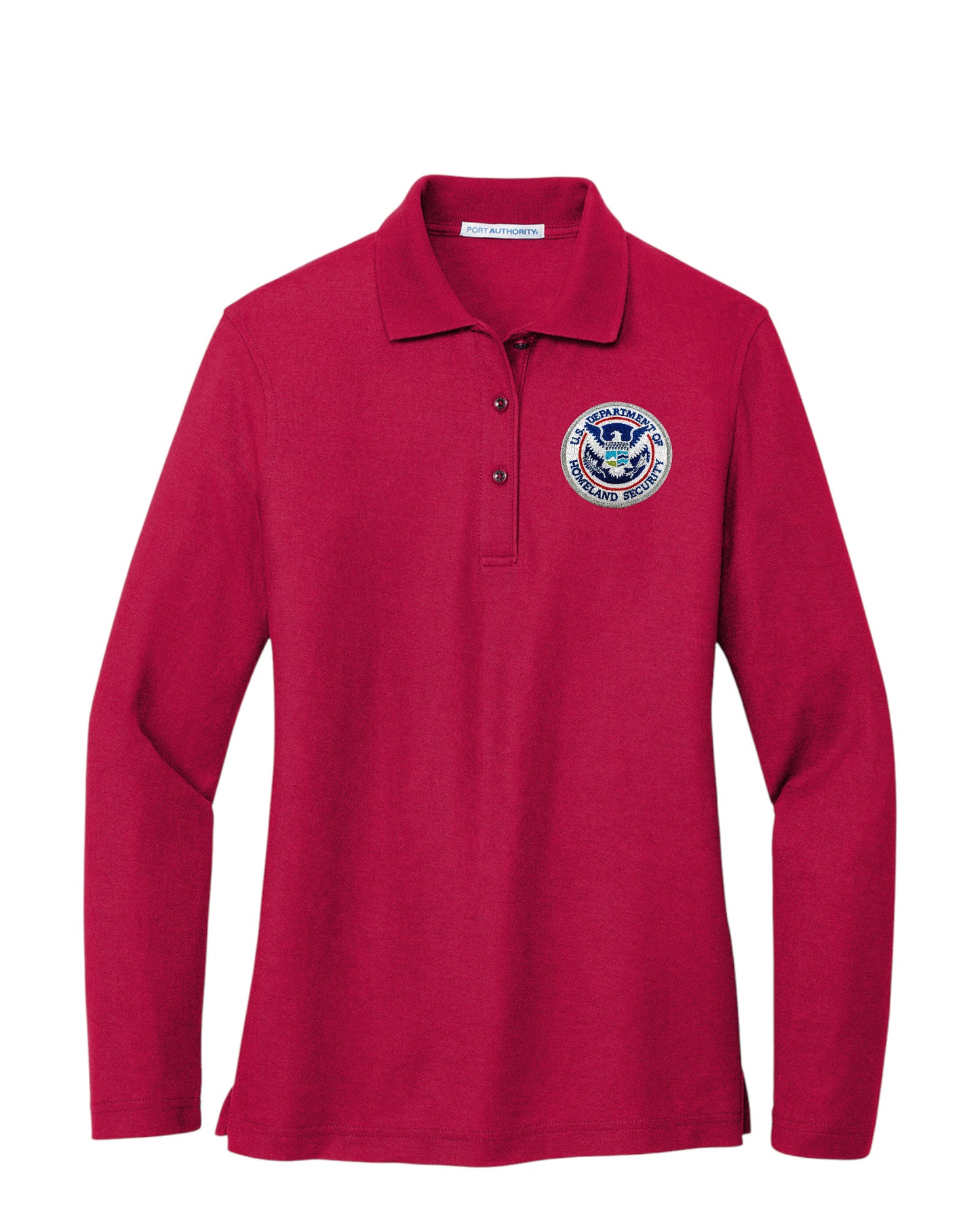WOMEN'S DHS SEAL LONG SLEEVE PORT AUTHORITY POLO - L500LS