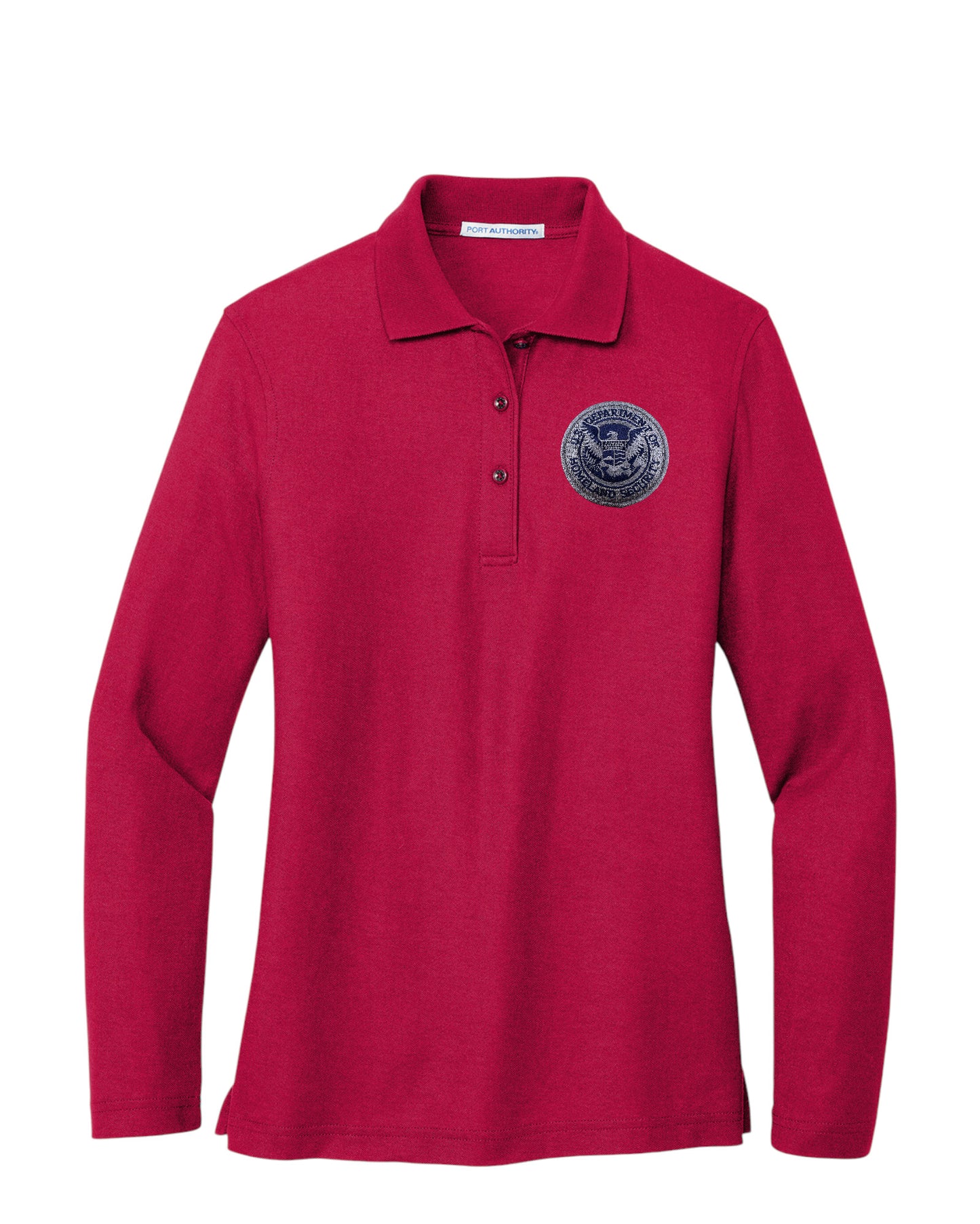 WOMEN'S DHS SEAL LONG SLEEVE PORT AUTHORITY POLO - L500LS