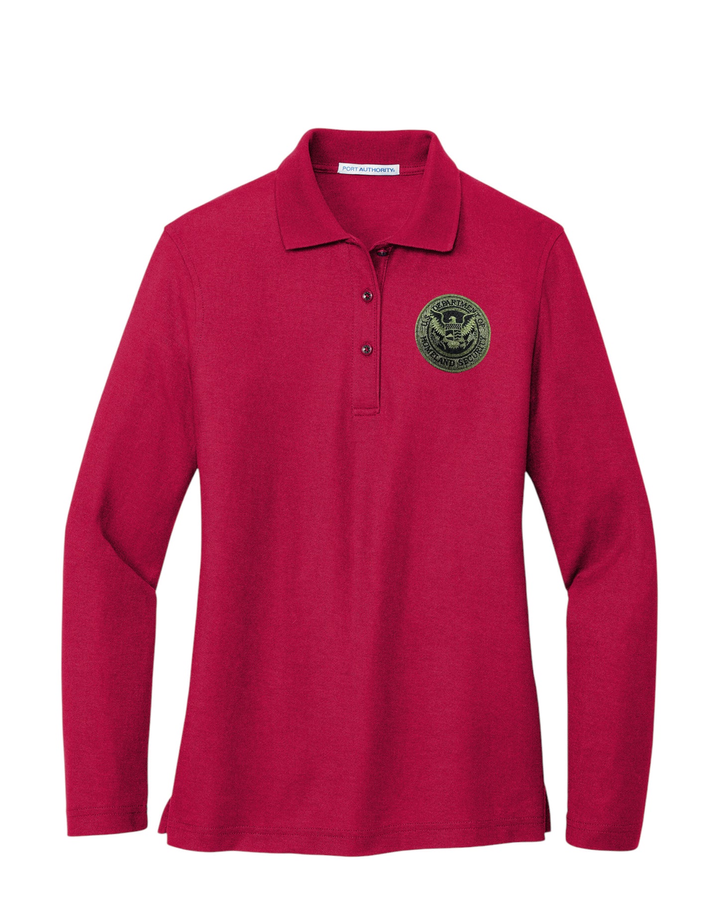 WOMEN'S DHS SEAL LONG SLEEVE PORT AUTHORITY POLO - L500LS
