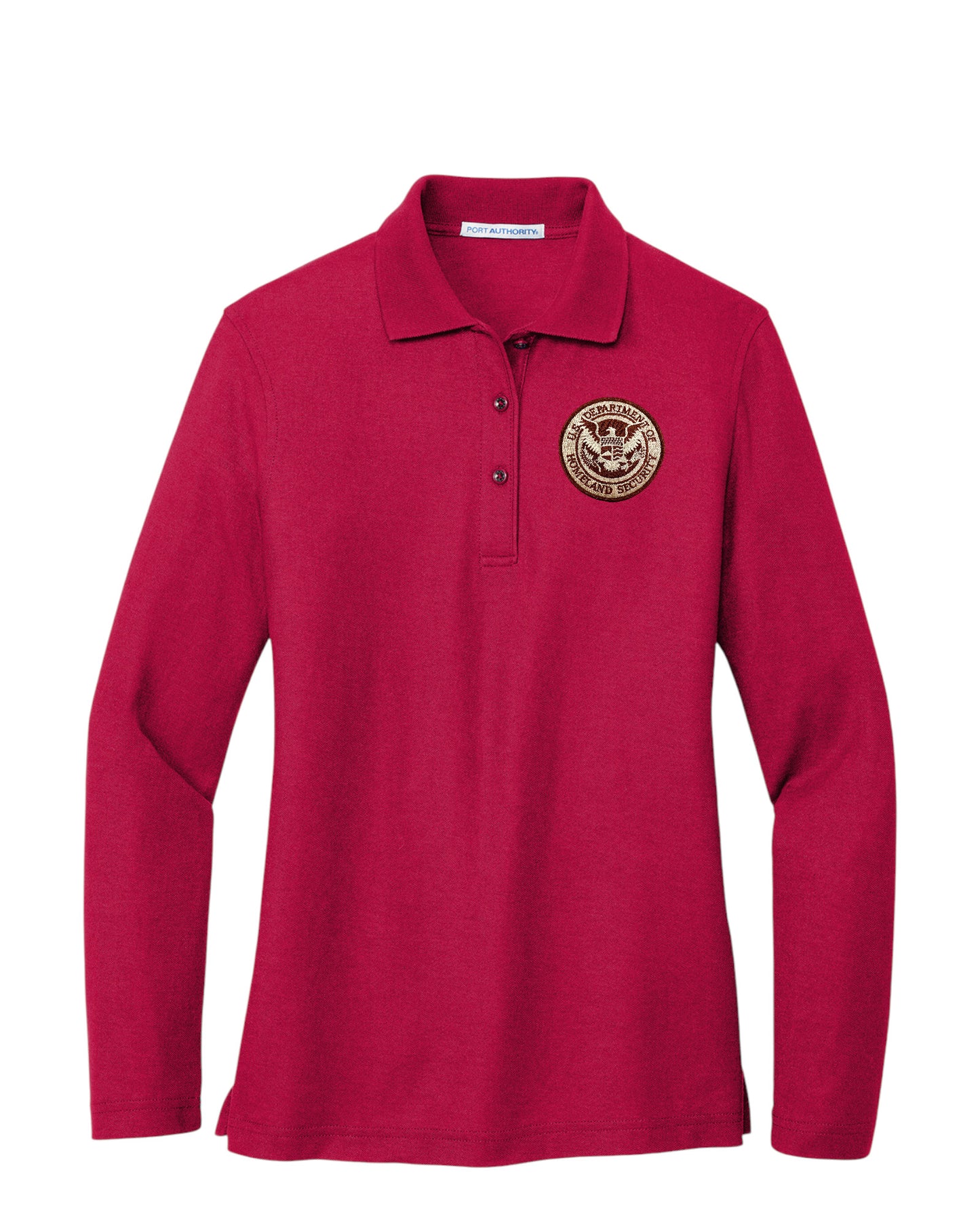 WOMEN'S DHS SEAL LONG SLEEVE PORT AUTHORITY POLO - L500LS