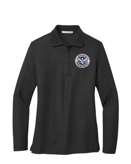WOMEN'S DHS SEAL LONG SLEEVE PORT AUTHORITY POLO - L500LS