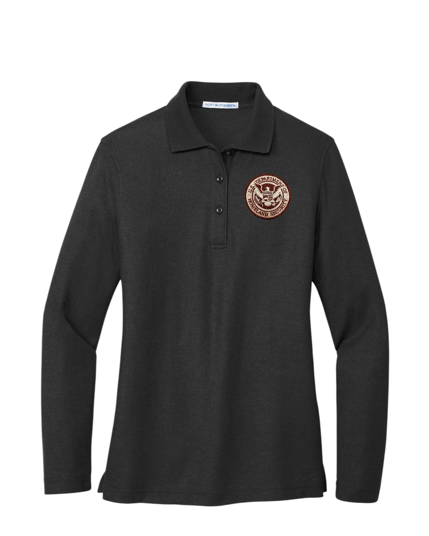 WOMEN'S DHS SEAL LONG SLEEVE PORT AUTHORITY POLO - L500LS