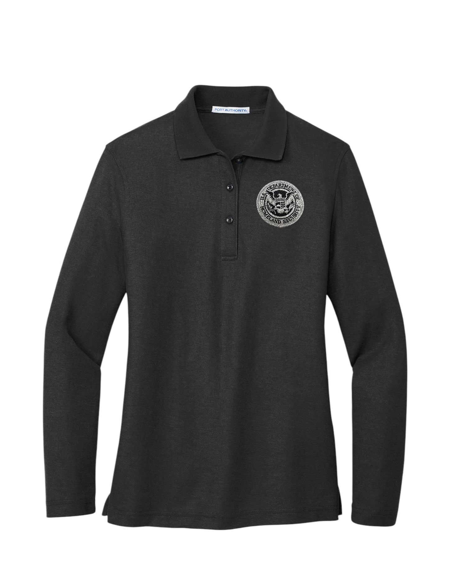 WOMEN'S DHS SEAL LONG SLEEVE PORT AUTHORITY POLO - L500LS