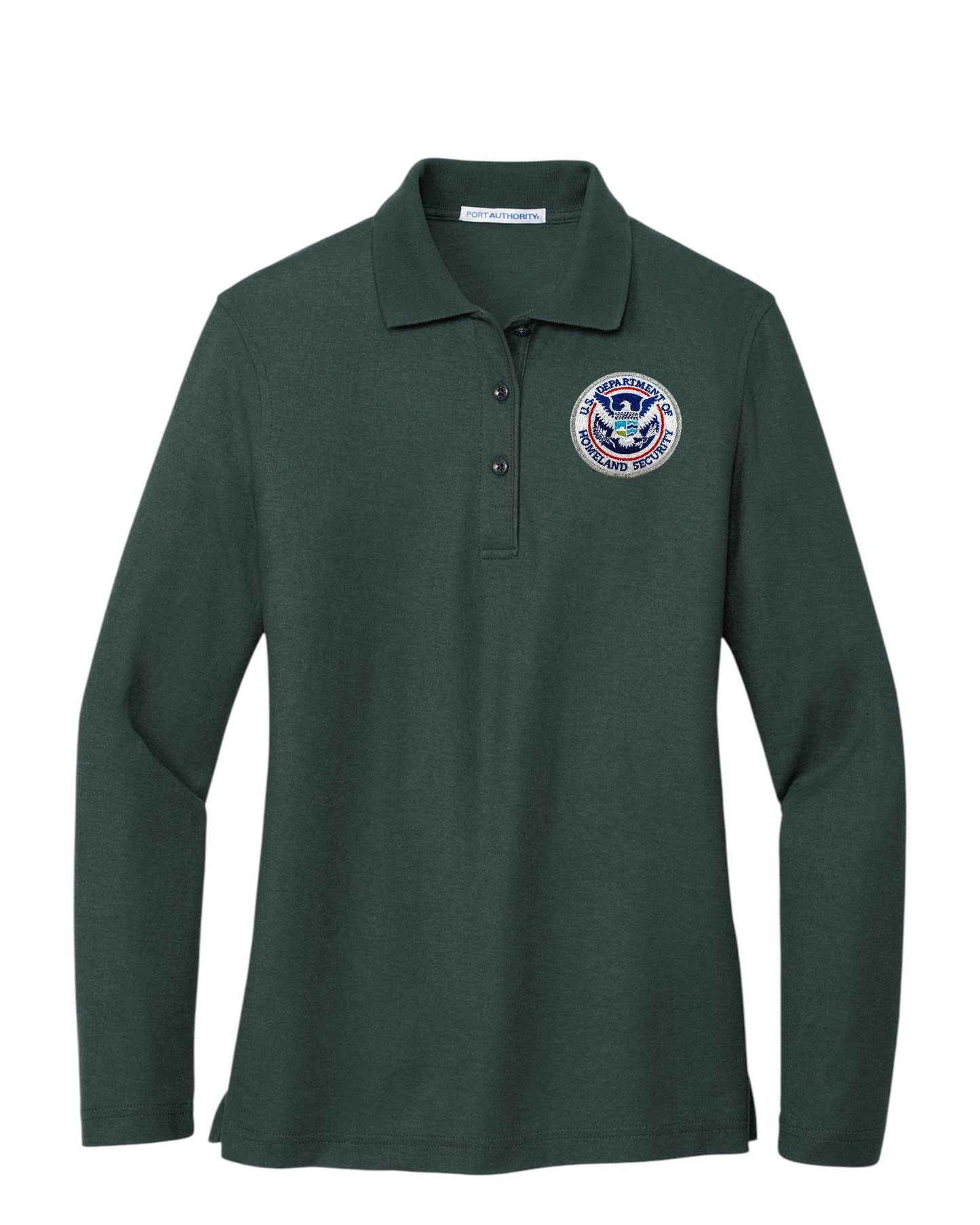 WOMEN'S DHS SEAL LONG SLEEVE PORT AUTHORITY POLO - L500LS