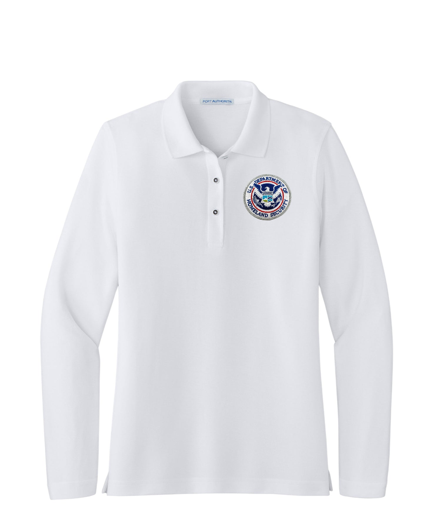 WOMEN'S DHS SEAL LONG SLEEVE PORT AUTHORITY POLO - L500LS