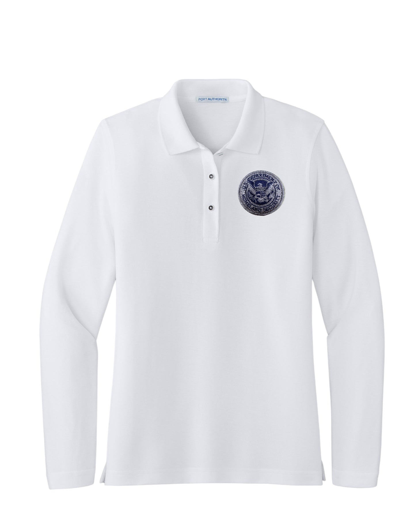 WOMEN'S DHS SEAL LONG SLEEVE PORT AUTHORITY POLO - L500LS