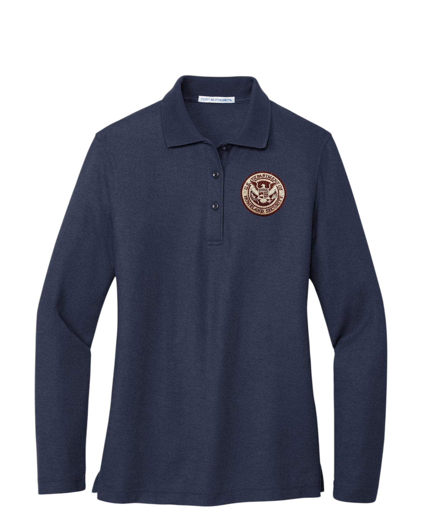 WOMEN'S DHS SEAL LONG SLEEVE PORT AUTHORITY POLO - L500LS