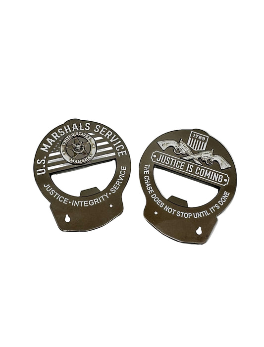 USMS CHALLENGE COIN HANDCUFF BOTTLE OPENER