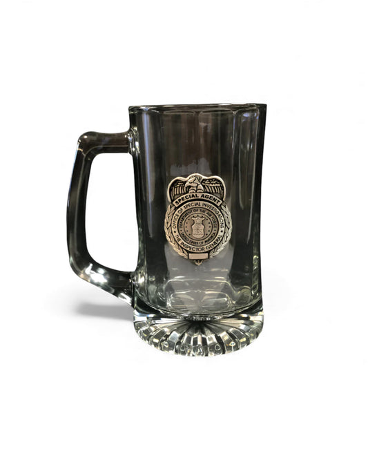 AF OSI BEER MUG W/ PEWTER BADGE