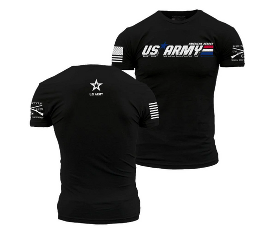 GRUNT STYLE ARMY AMERICAN HEROES T-SHIRT - BLACK