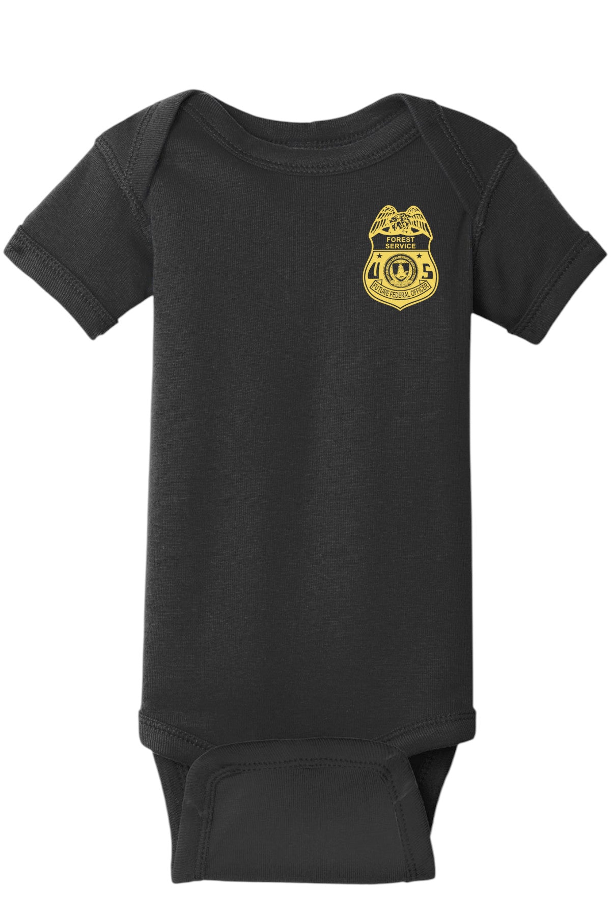 INFANT ONESIE WITH USFS FUTURE FEDERAL OFFICER BADGE