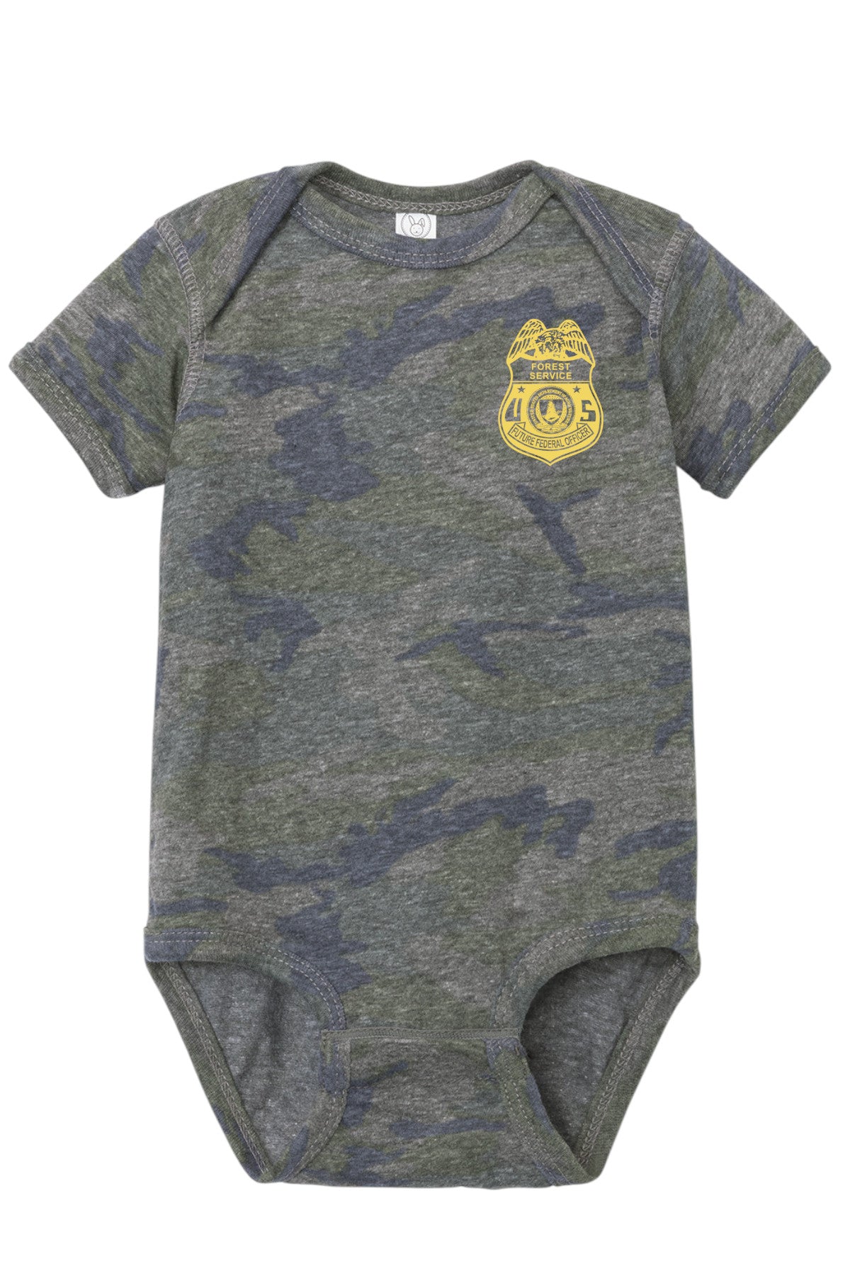 INFANT ONESIE WITH USFS FUTURE FEDERAL OFFICER BADGE