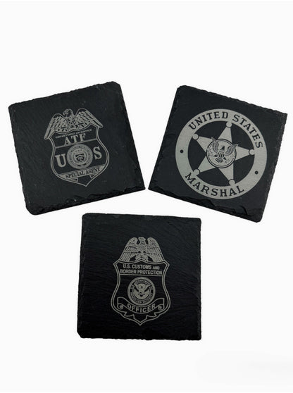 4X4 SQUARE SLATE COASTER LASER ENGRAVED