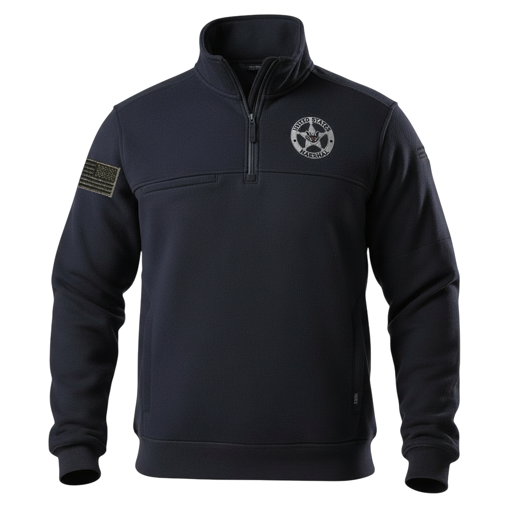 5.11 EMB USMS STAR REV FLAG GREY/BLACK JOB SHIRT 1/4 ZIP 2.0-72534