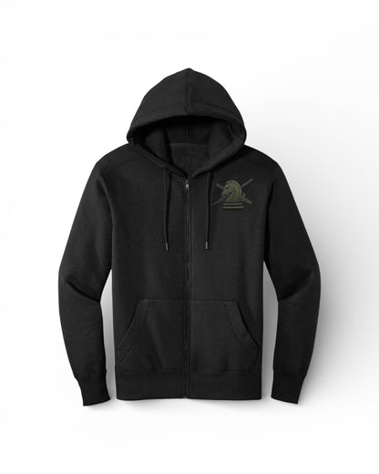 ICE FUGITIVE OPS (NO TEXT) EMBROIDERED ON FULL ZIP HOODED SWEATSHIRT-DT1103