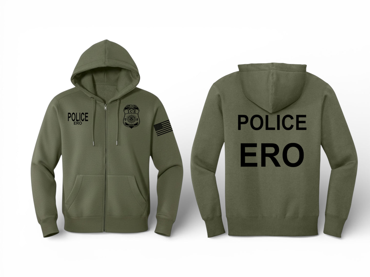 ICE ERO FULL ZIP HOODED SWEATSHIRT-DT1103