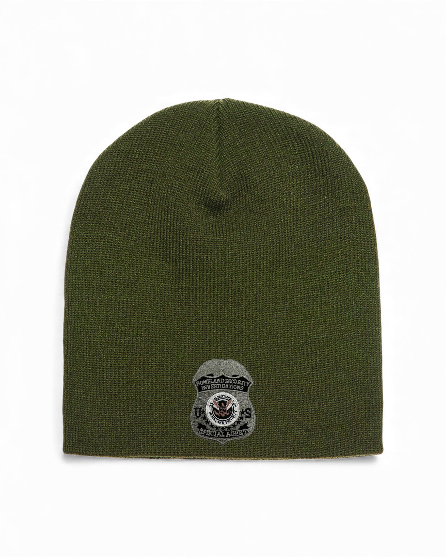 HSI SPECIAL AGENT BADGE SKULL KNIT BEANIE