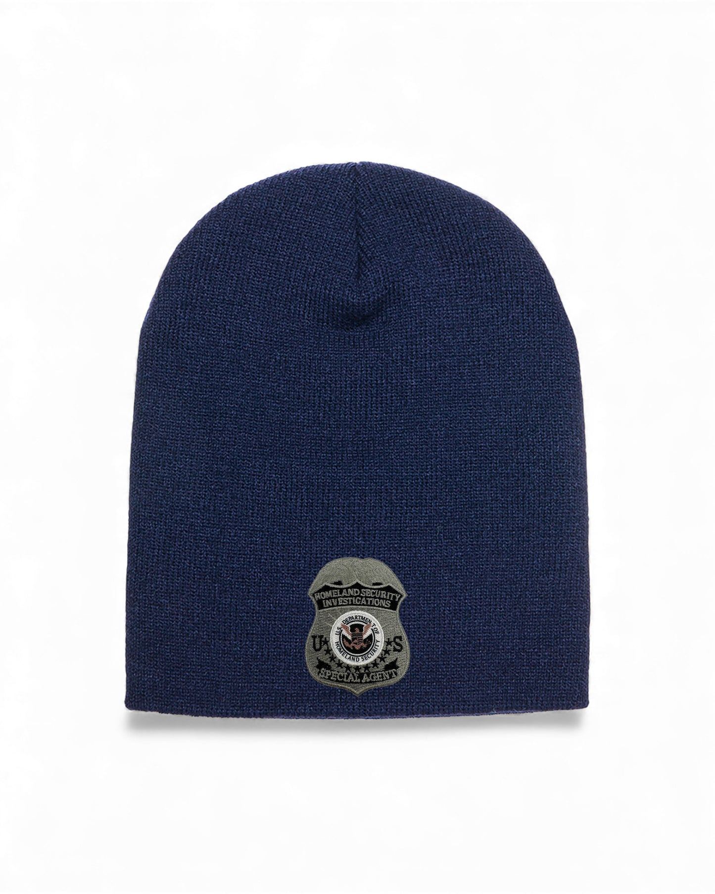 HSI SPECIAL AGENT BADGE SKULL KNIT BEANIE