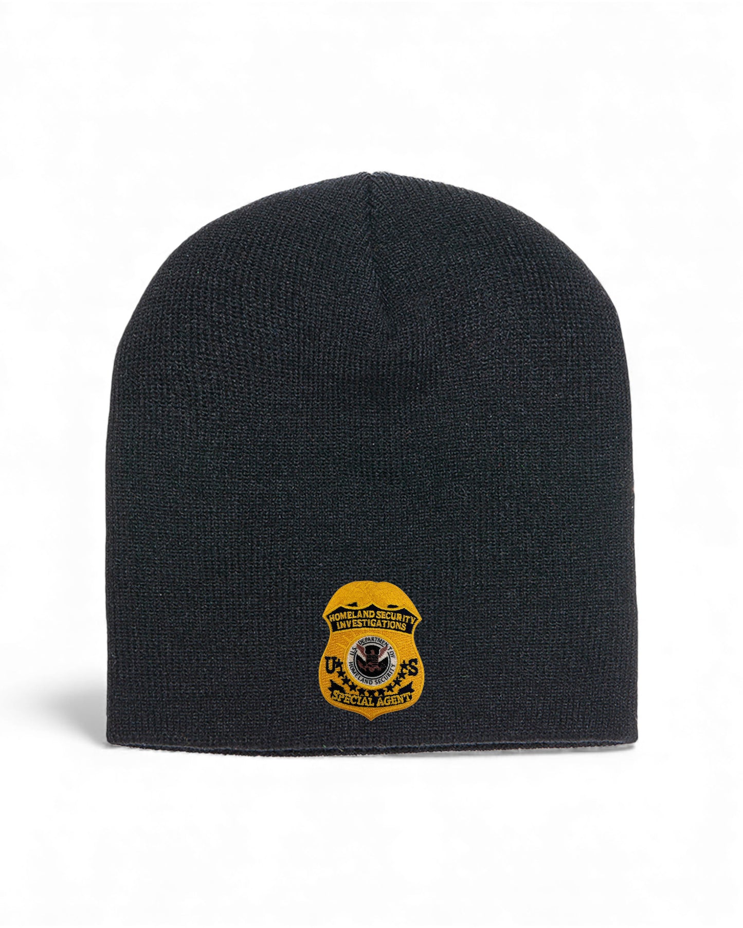 HSI SPECIAL AGENT BADGE SKULL KNIT BEANIE