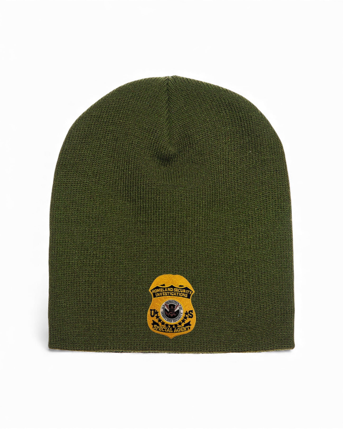 HSI SPECIAL AGENT BADGE SKULL KNIT BEANIE