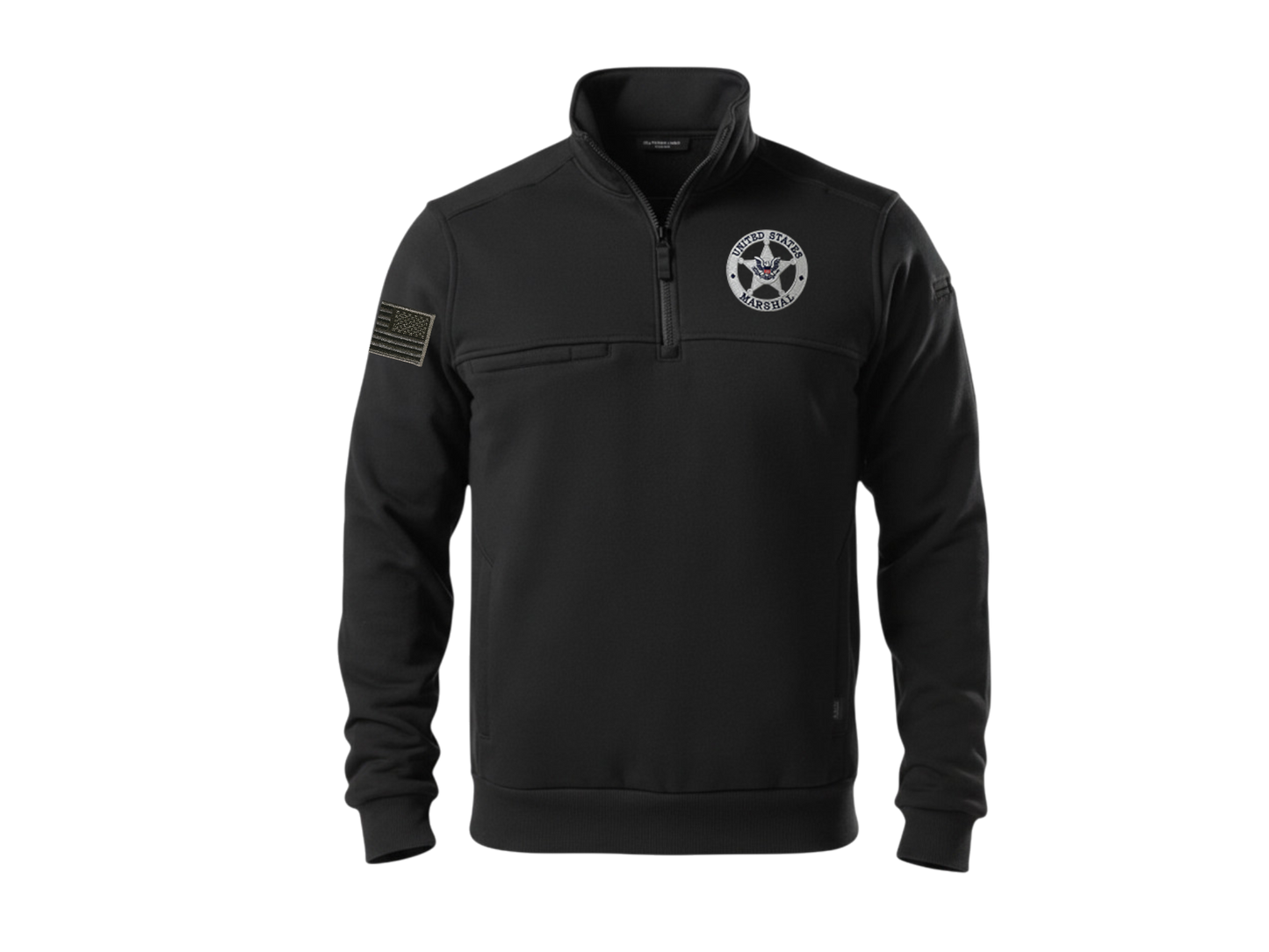 5.11 EMB USMS STAR REV FLAG GREY/BLACK JOB SHIRT 1/4 ZIP 2.0-72534