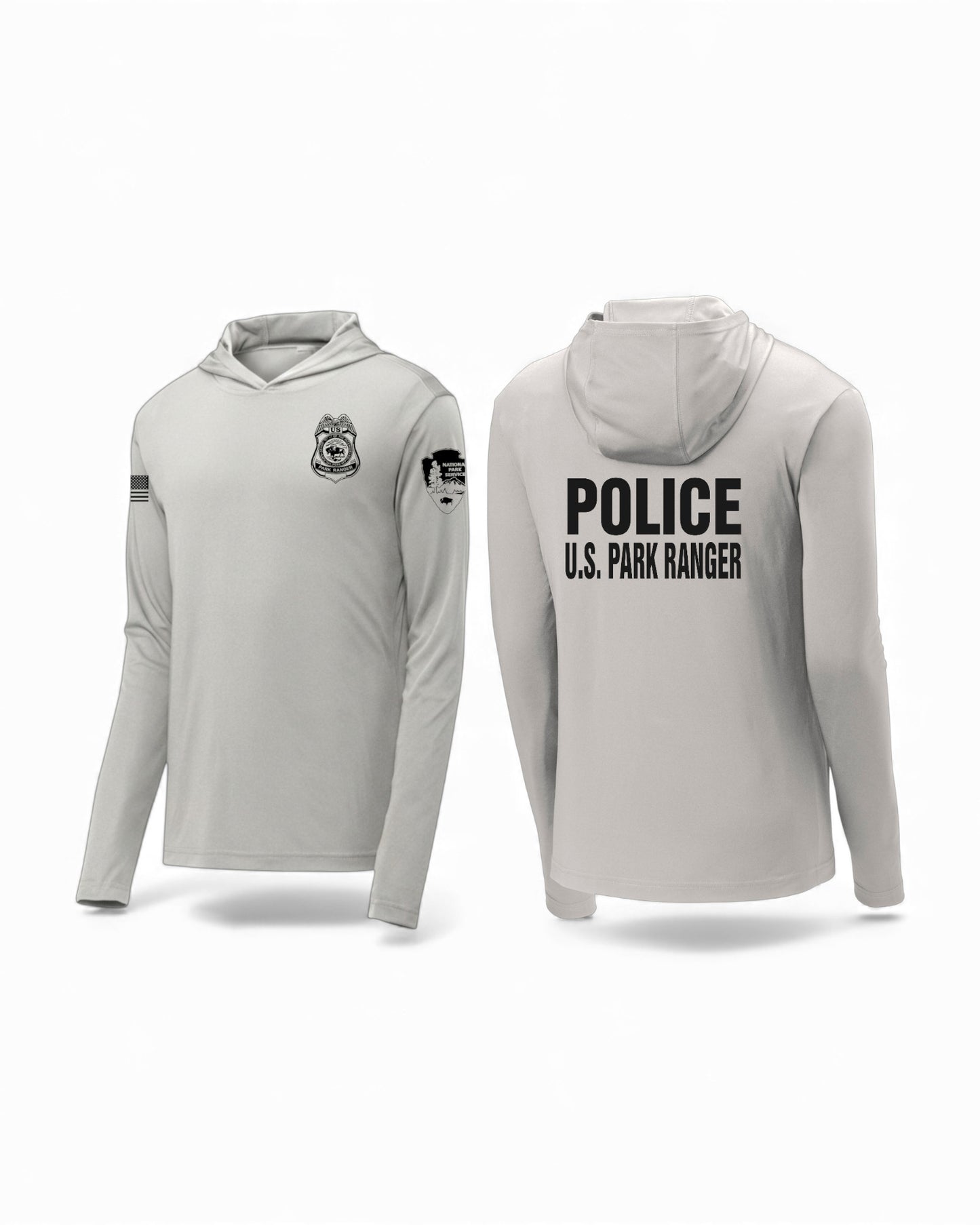 NPS POLICE SPORT TEK WICKING HOODED PULLOVER SILVER-ST358