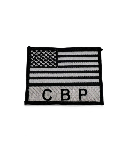 CBP FLAG PATCH GREY/BLACK W/ HOOK FASTENER