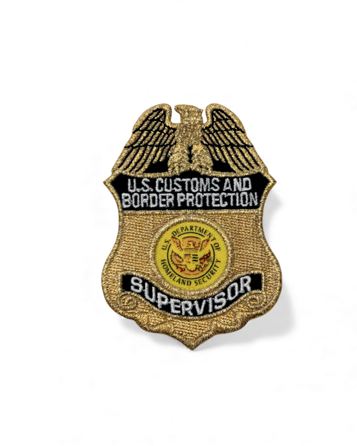 CBP SUPERVISOR METALLIC GOLD BADGE PATCH