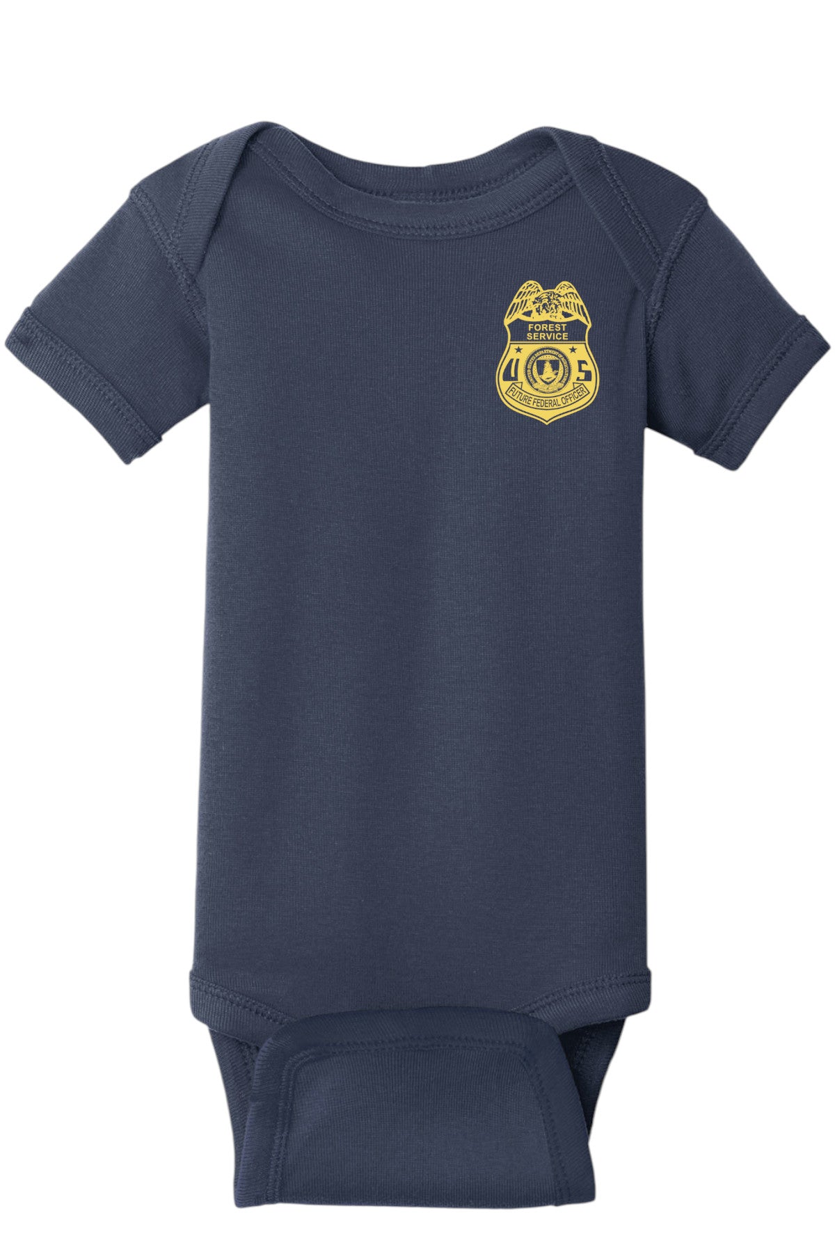 INFANT ONESIE WITH USFS FUTURE FEDERAL OFFICER BADGE