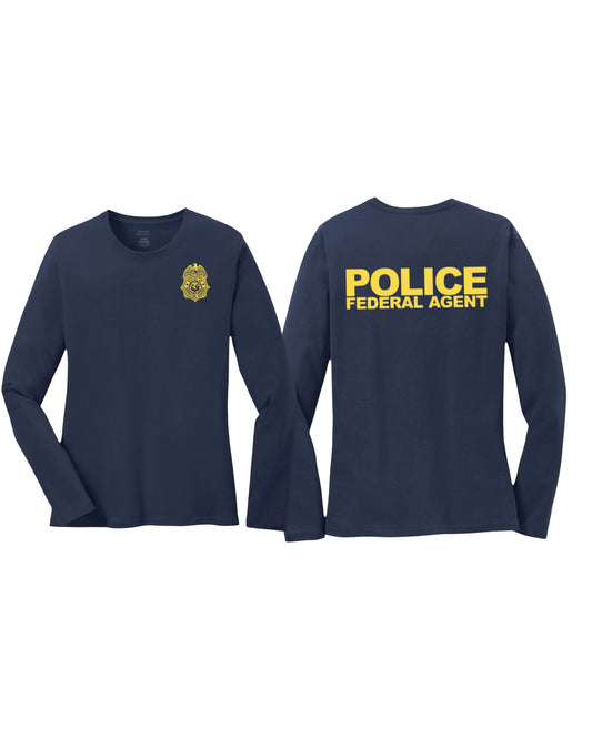 WOMEN'S VA OIG BADGE L/S CORE COTTON TEE-LPC54LS