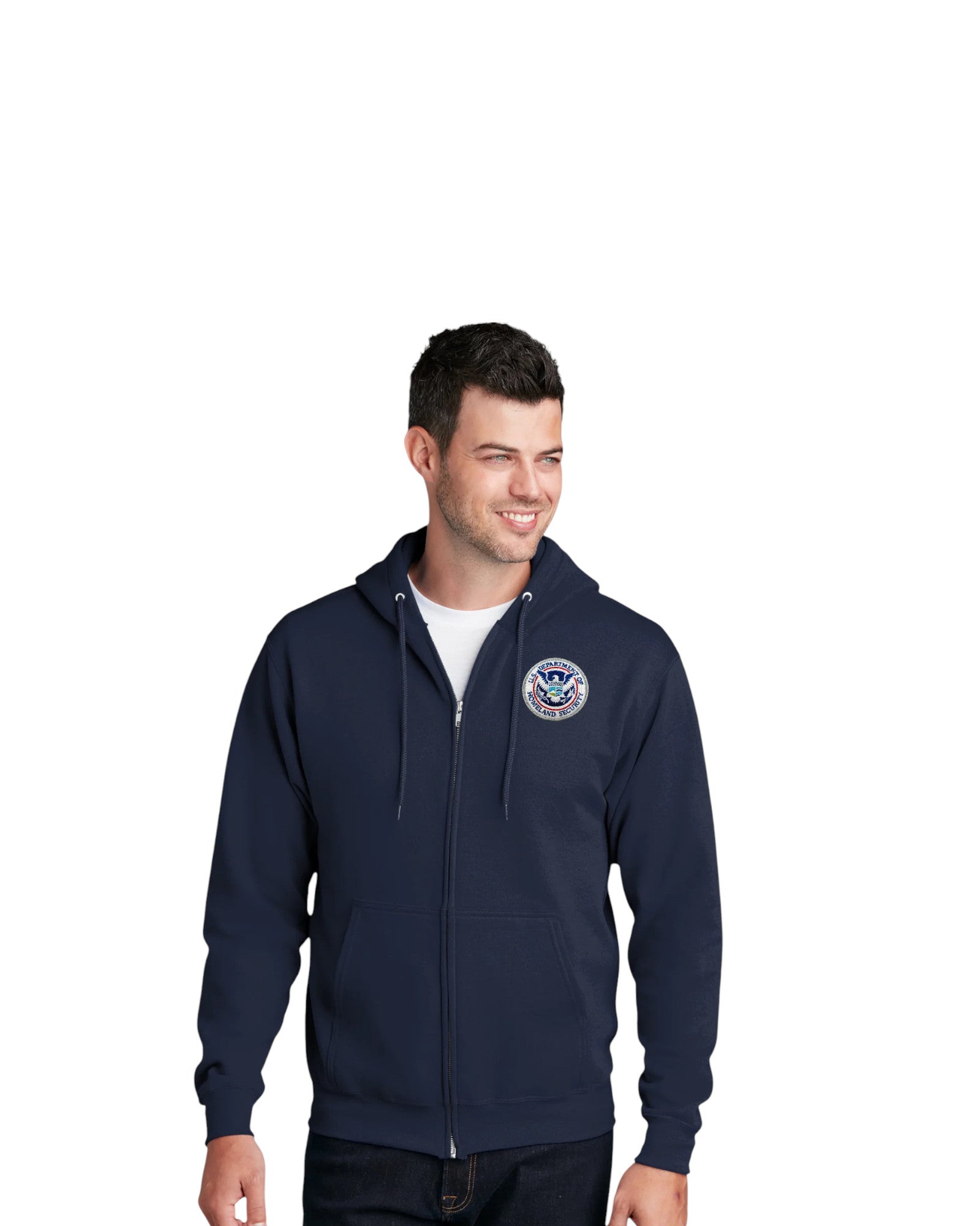 Men's Classic Full-Zip Hooded Sweatshirt - Lightweight Fleece Pullover (Ash, 3XL) - View #2