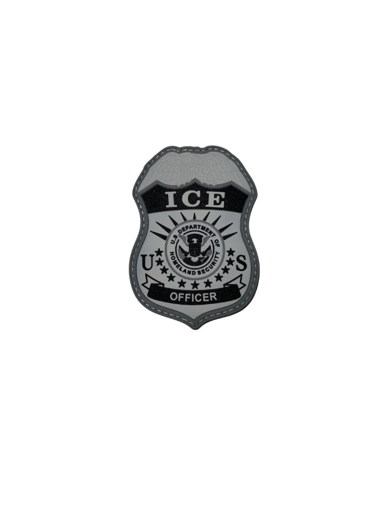 PVC ICE BADGE PATCH-GREY/BLACK – Sally's Cop Shop