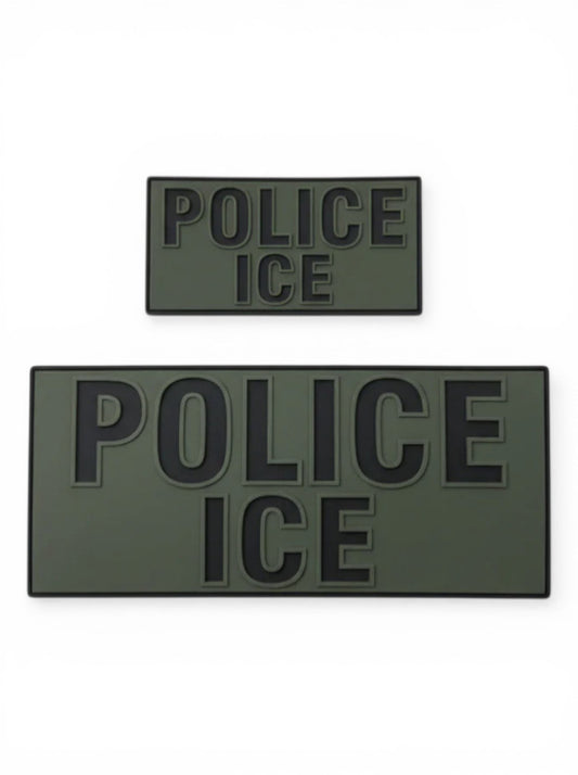NEW! POLICE ICE PVC PATCH SET-OD/BLACK