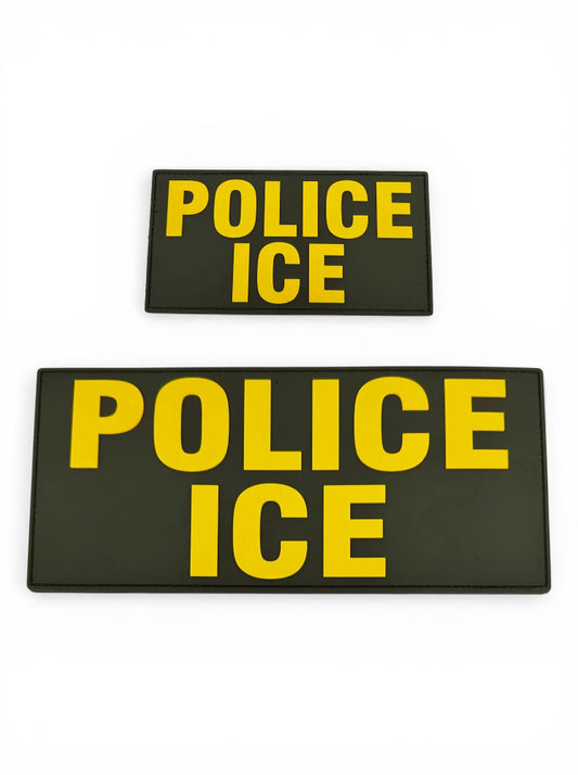 POLICE ICE PVC PATCH SET-OD/GOLD