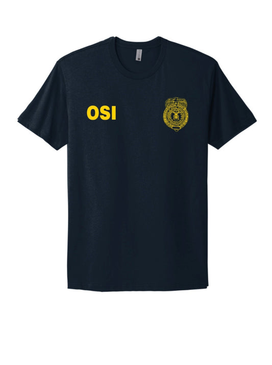 AF OSI RAID T-SHIRT NAVY BLUE/GOLD INK CLEARANCE