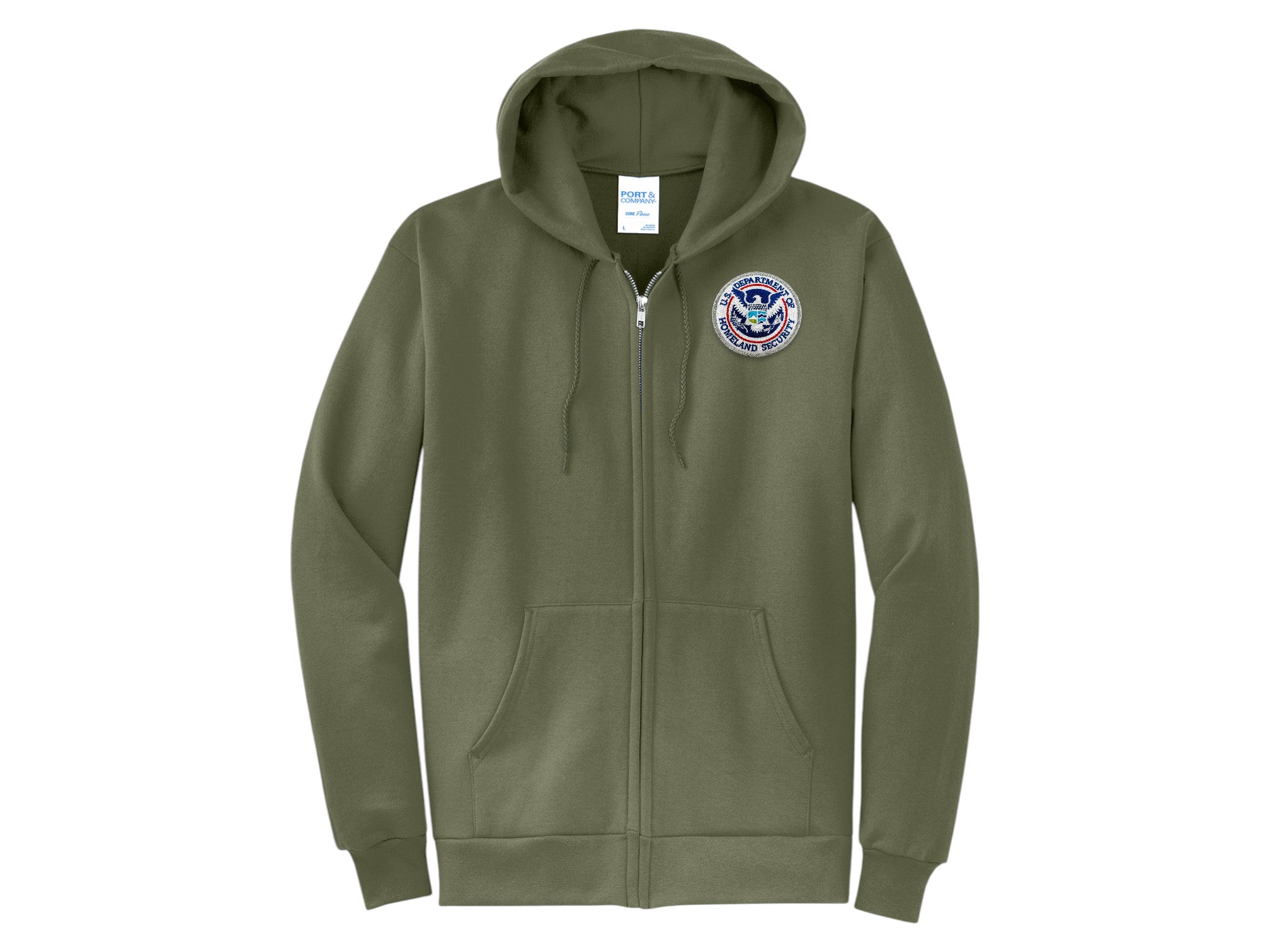ZIPPERED HOODED SWEATSHIRT DHS SEAL EMBROIDERED PC78ZH – Sally's