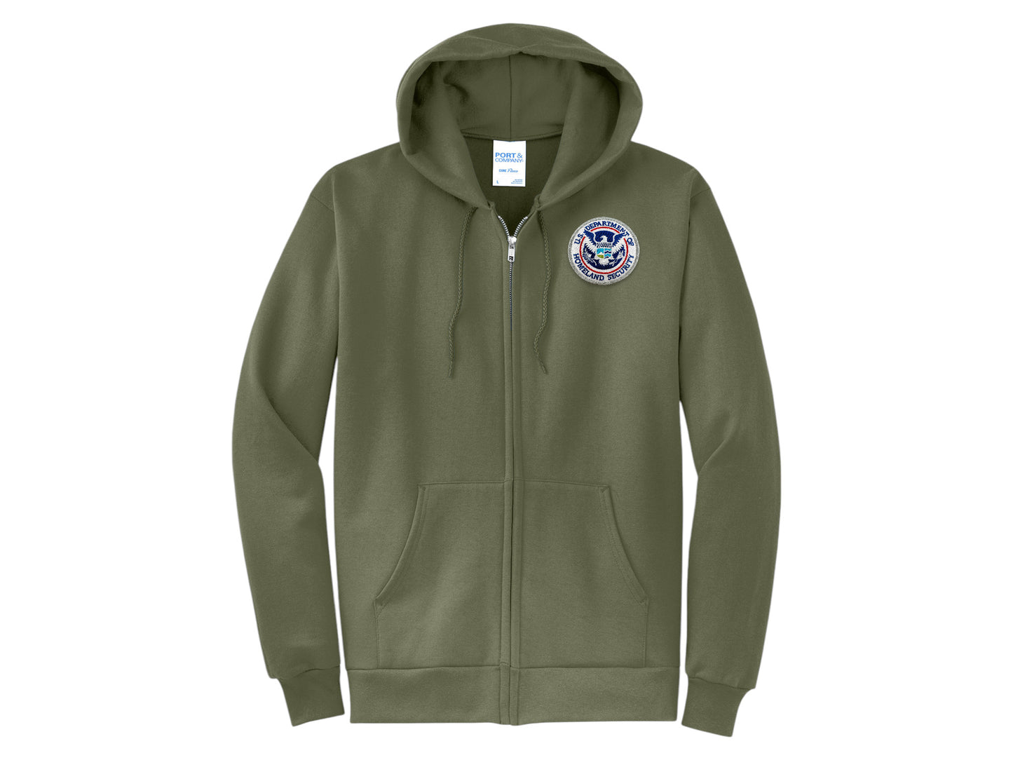 ZIPPERED HOODED SWEATSHIRT DHS SEAL EMBROIDERED