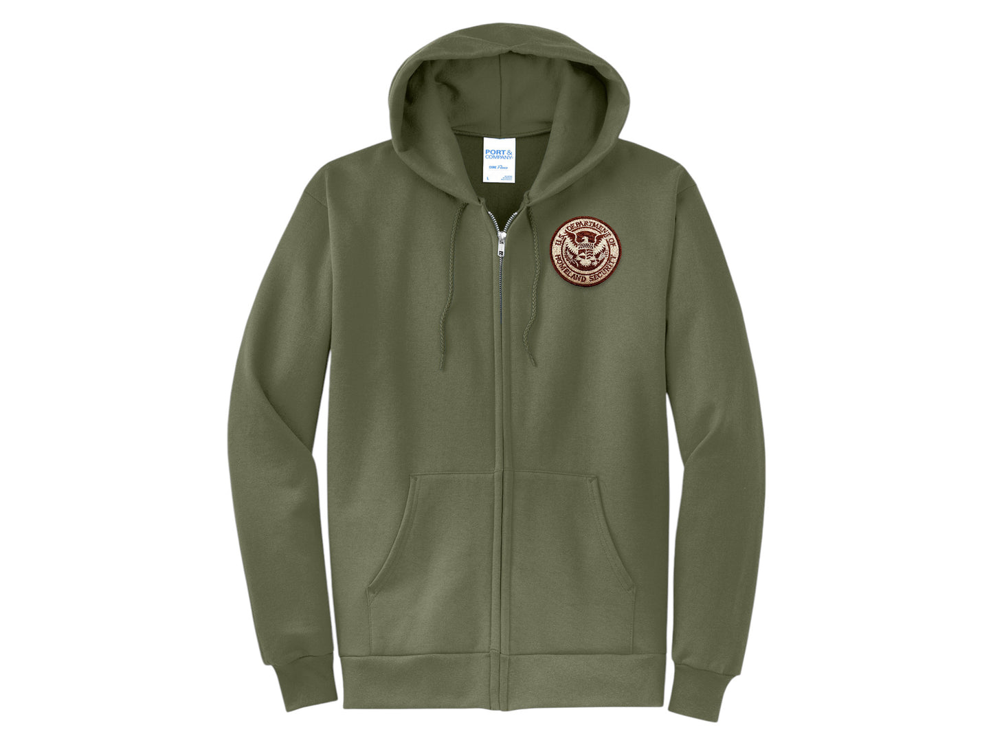 ZIPPERED HOODED SWEATSHIRT DHS SEAL EMBROIDERED