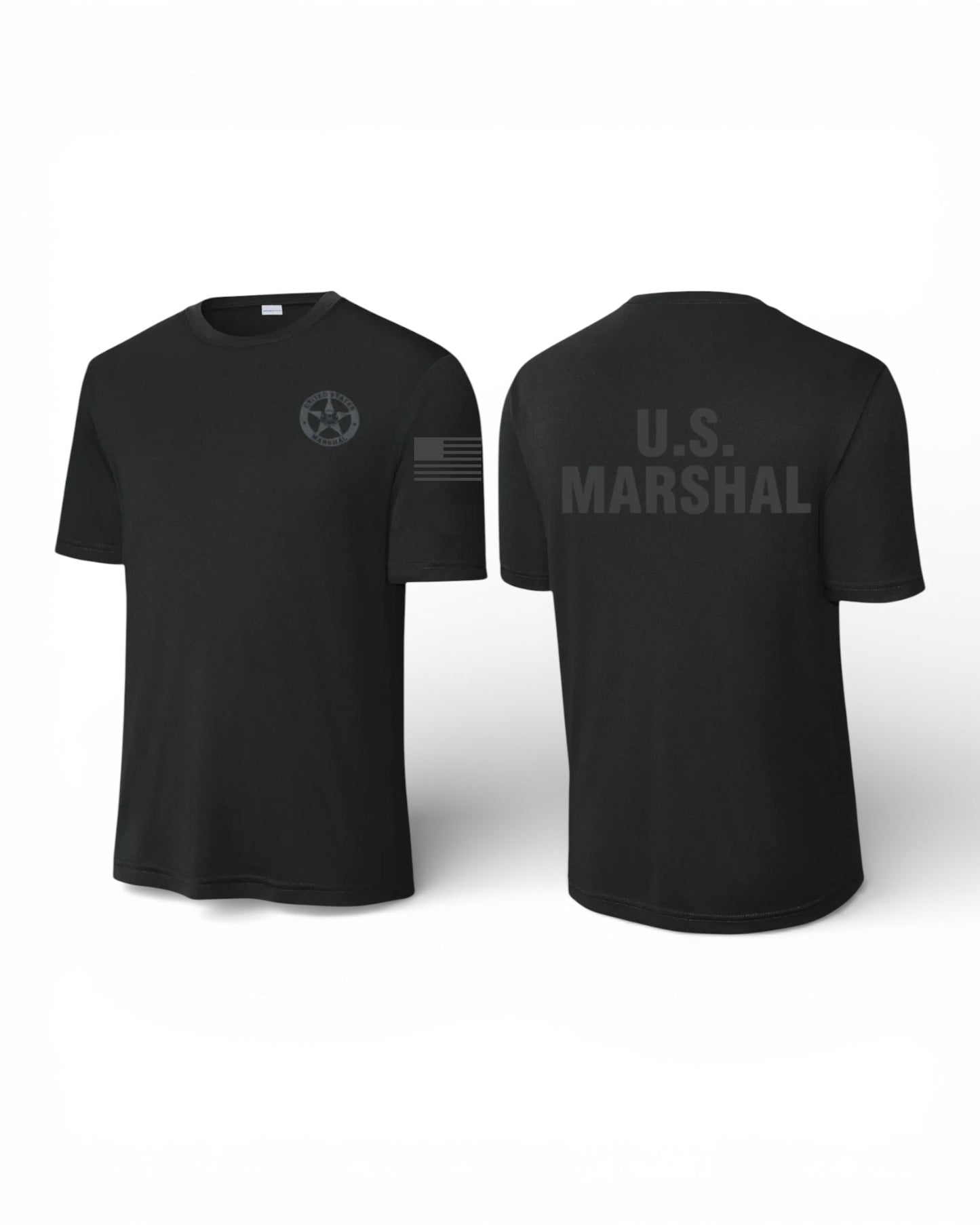 USMS WICKING T-SHIRT-BLACK/BLACK INK-ST350
