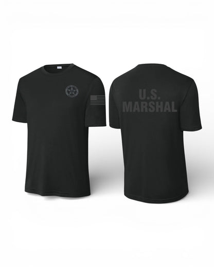 USMS WICKING T-SHIRT-BLACK/BLACK INK-ST350