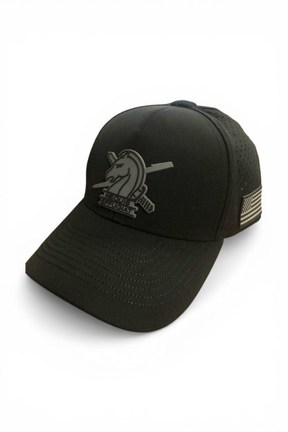 ICE FUG OPS PVC PATCH SCS BRAND PERFORATED MESH HAT GREY/BLACK PVC FLAG