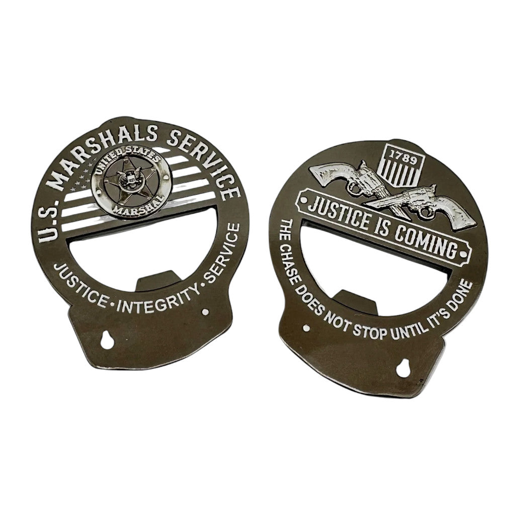USMS CHALLENGE COIN HANDCUFF BOTTLE OPENER