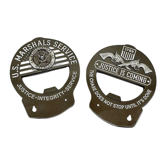 USMS CHALLENGE COIN HANDCUFF BOTTLE OPENER