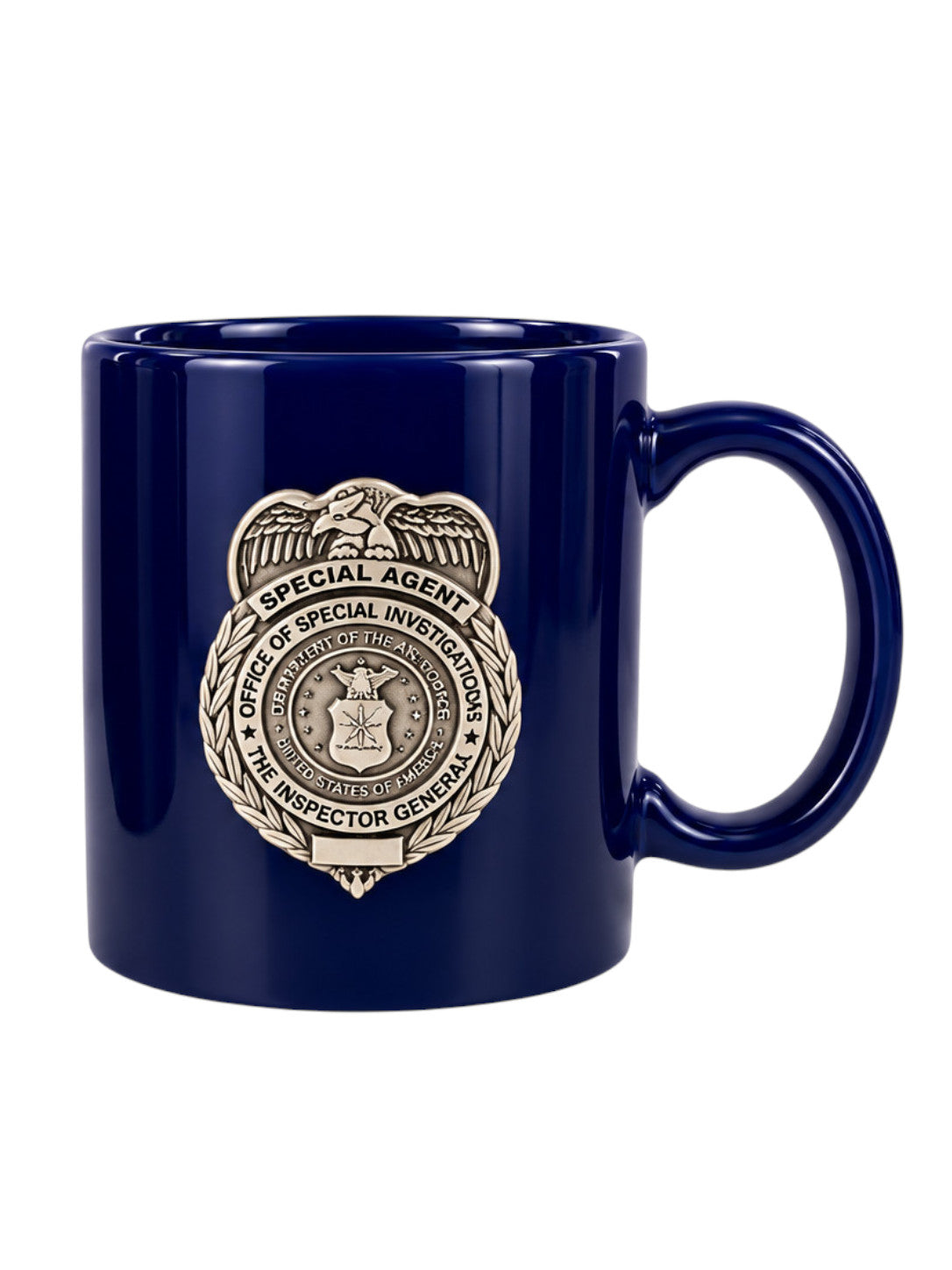 AF OSI COFFEE MUG WITH PEWTER BADGE