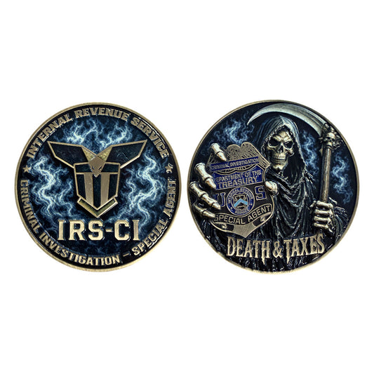 IRS-CI "Death & Taxes" Grim Reaper Challenge Coin