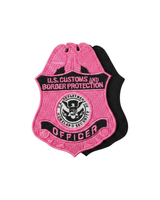 CBP OFFICER BADGE PATCH PINK/BLACK